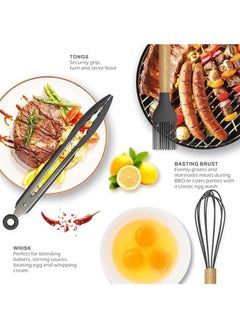 Lesha 12PCS Kitchen Utensil Set Silicone Cooking Utensils Kit Spatula Heat Resistant Wooden Spoons Gadgets Tool for Non-Stick Cookware  - Image 4