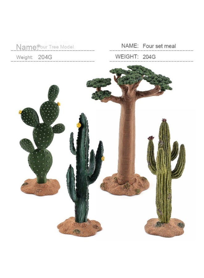 NIBEMINENT Tropical Desert Tree Animal Model Figurines - Realistic Green Plant Decorations for Kids