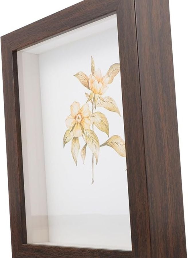 إطار عرض صندوق الظل العميق من الجوز لحفظ الزهور المجففة والصور وديكور المنزل - Image 1