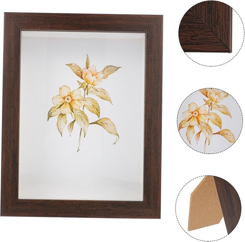 إطار عرض صندوق الظل العميق من الجوز لحفظ الزهور المجففة والصور وديكور المنزل - Image 4