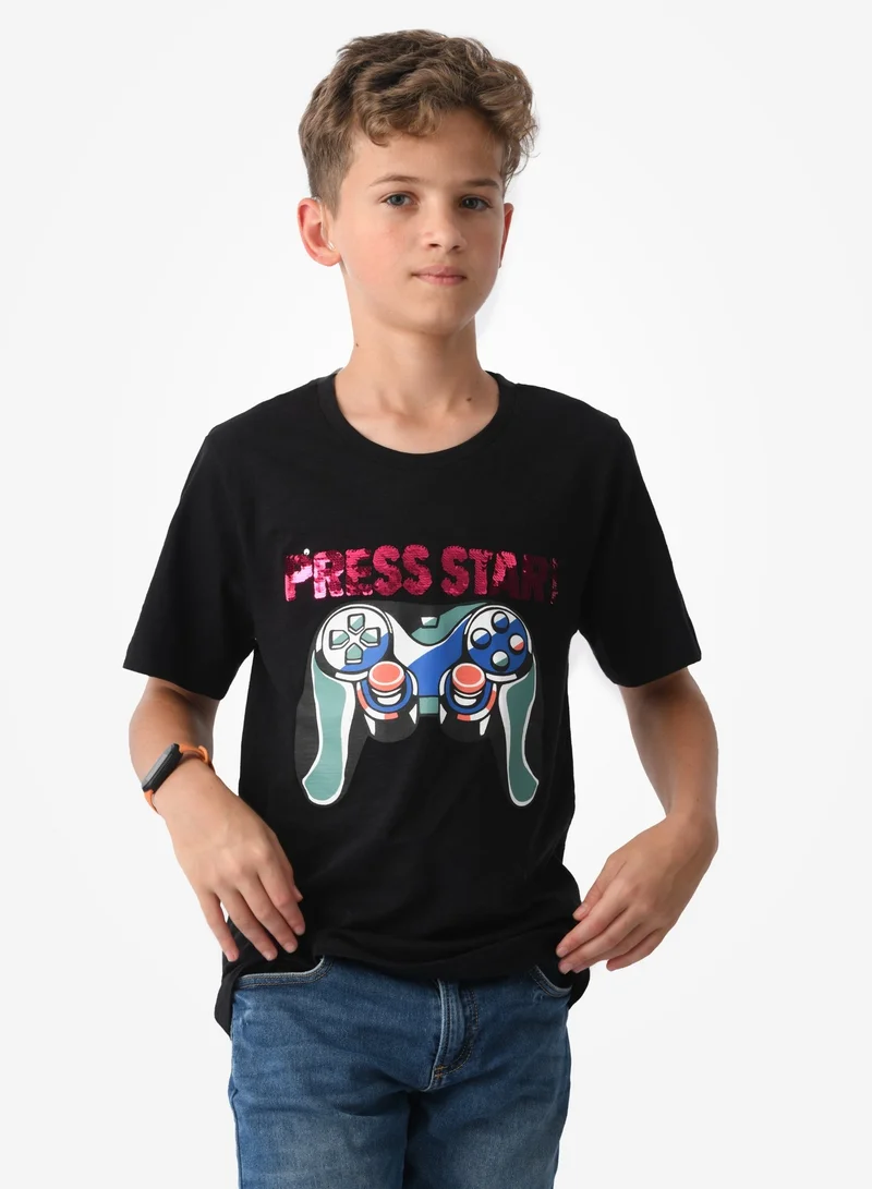 ورباسي Kids boys Printed Round Neck T-shirt