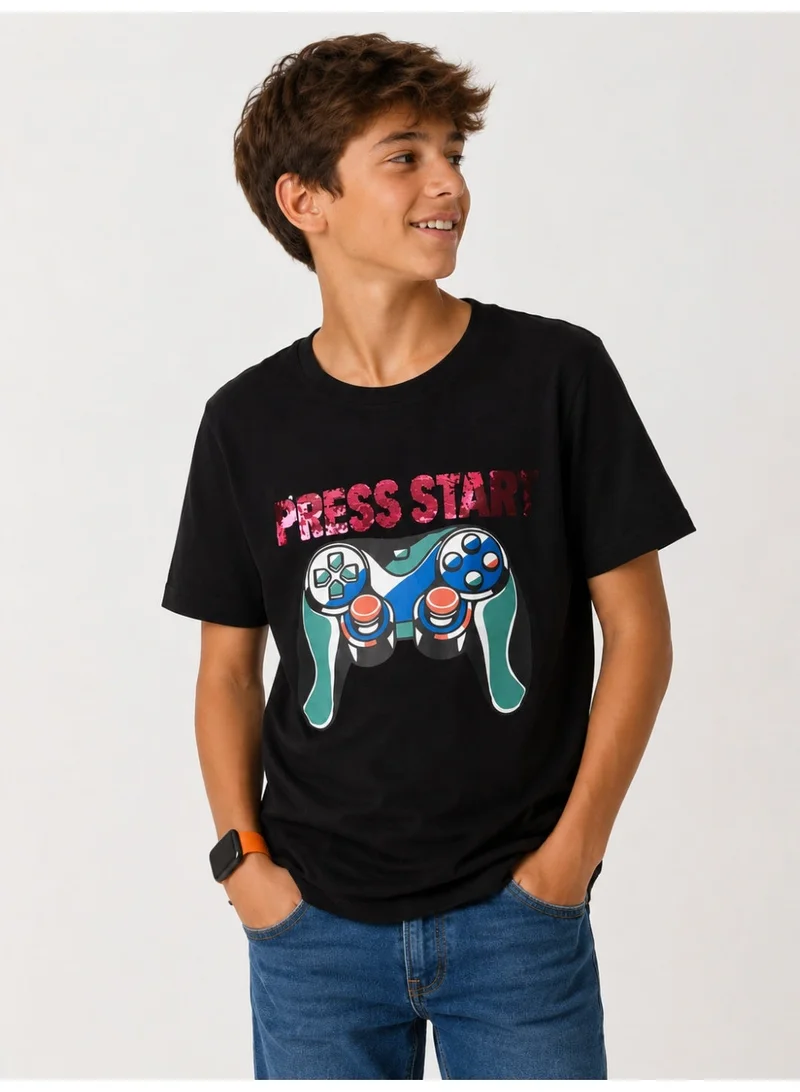 URBASY Kids boys Printed Round Neck T-shirt