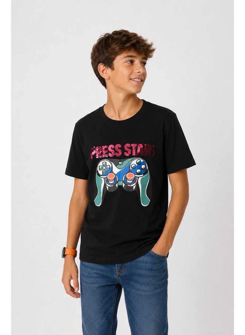 URBASY Kids boys Printed Round Neck T-shirt - Image 3