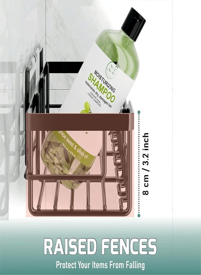 JD FRESH مجموعة رفوف الحمام ذاتية اللصق من JD FRESH 4 في 1 / منظم جداري بدون حفر / رف تخزين معدني مقاوم للصدأ مع حامل صابون وفرشاة أسنان / ملحقات حمام متعددة الأغراض من سبائك الصلب (أسود) - Image 4