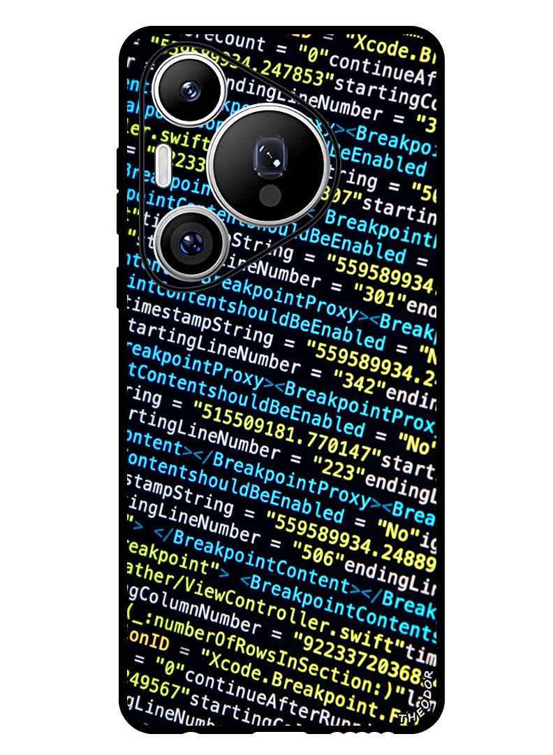 Theodor Protective Case Anti Scratch Shock Proof Bumper Cover For Huawei Pura 70 code_symbols_programming - Image 1