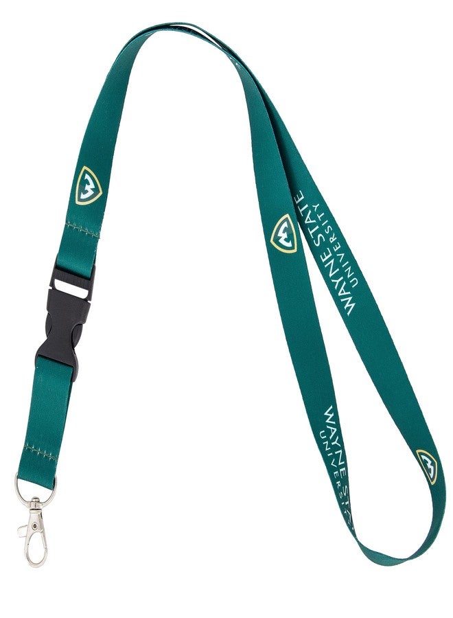 Desert Cactus Wayne State University Lanyard WSU Warriors Car Keys ID Badge Holder Keychain Detachable Breakaway Snap Buckle (Green) - Image 1