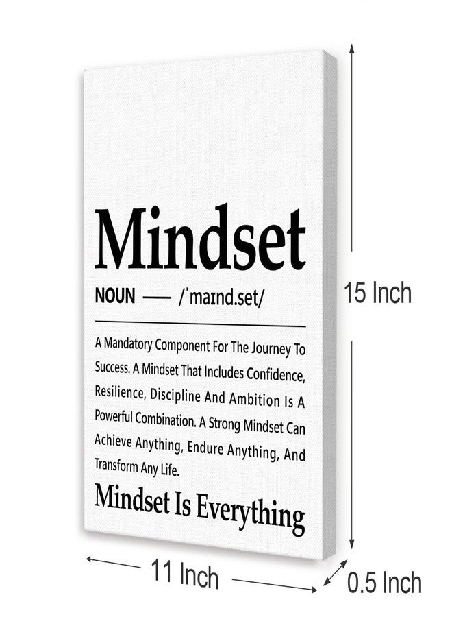 Gwisml Mindset Definition Wall Decor,White Inspirational Canvas Paintings Framed For Office Home Workplace Wall Art Decor - Image 2