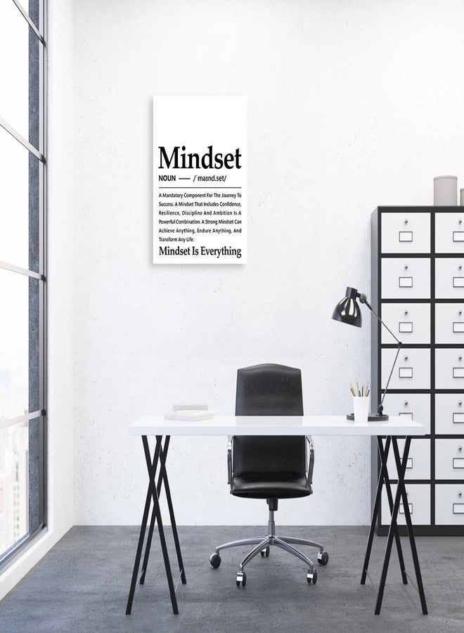 Gwisml Mindset Definition Wall Decor,White Inspirational Canvas Paintings Framed For Office Home Workplace Wall Art Decor - Image 4