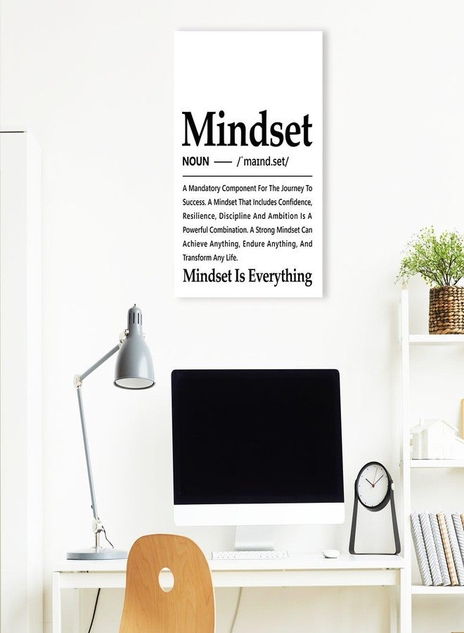 Gwisml Mindset Definition Wall Decor,White Inspirational Canvas Paintings Framed For Office Home Workplace Wall Art Decor - Image 3
