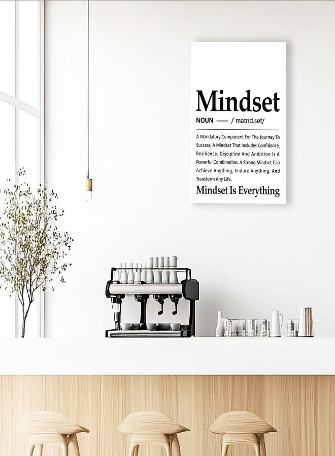 Gwisml Mindset Definition Wall Decor,White Inspirational Canvas Paintings Framed For Office Home Workplace Wall Art Decor - Image 5