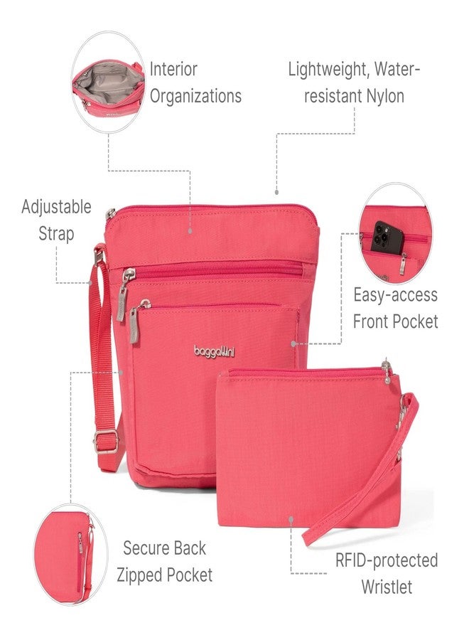Baggallini Women's Pocket Crossbody Bags 8x8 Small Lightweight Durable Nylon Water-resistant Travel Purse w/RFID Wristlet - Image 3
