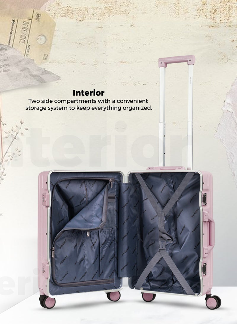 ستارجولد حقيبة الأمتعة TPC حقيبة جانبية صلبة بعجلات دوارة 360 درجة وحقيبة سفر بنظام قابل للقفل - Image 5