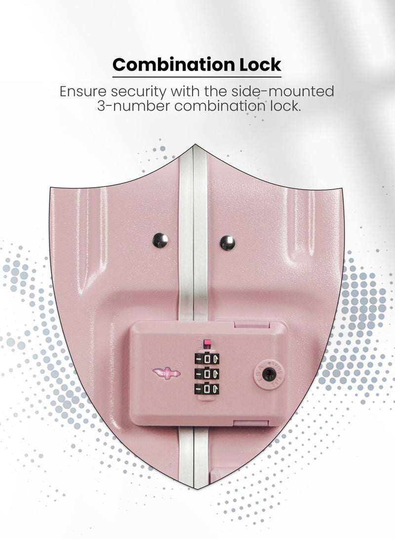 ستارجولد حقيبة الأمتعة TPC حقيبة جانبية صلبة بعجلات دوارة 360 درجة وحقيبة سفر بنظام قابل للقفل - Image 3