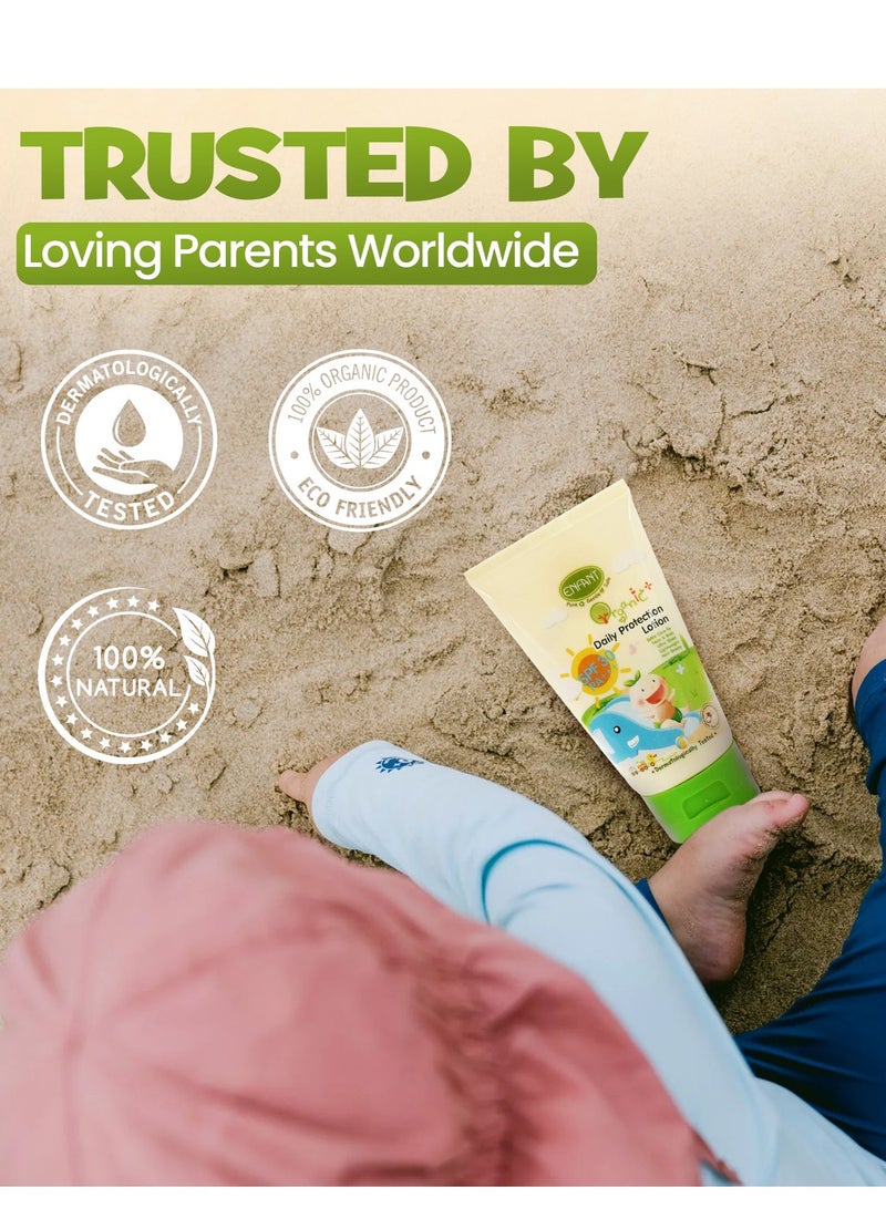 إنفانت لوشن ENFANT Daily Protection – لوشن عضوي للأطفال بعامل حماية SPF 30 سعة 100 مل، يوفر حماية من أشعة UVA وUVB بتصنيف PA+++، حماية واسعة النطاق، مضاد للحساسية، خالٍ من البارابين، غير دهني، وآمن لبشرة الرضع والأطفال الحساسة. - Image 4