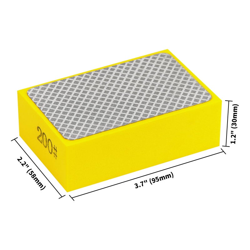 Cuttte Diamond Polishing Pads Sanding Blocks - Cuttte 4pcs Diamond Sanding Sponge Pads Tile Tools 60#, 100#, 200#, 400# for Wood Ceramic Tile Glass Grinder - Image 4