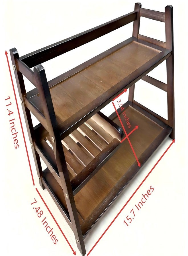 Lnncdsc Matcha Station Organizer - Large Capacity 3-Tier Shelf, Easy to Install for Matcha and Coffee Bar Accessories (brown) - Image 5