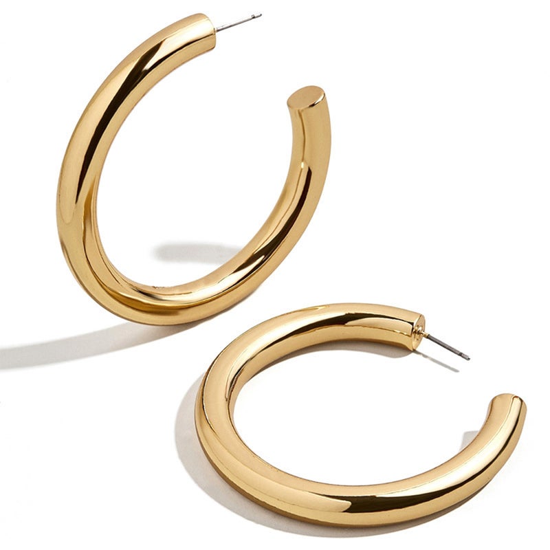 Arabest Metallic C-Shaped Exaggerated Earrings - Image 1