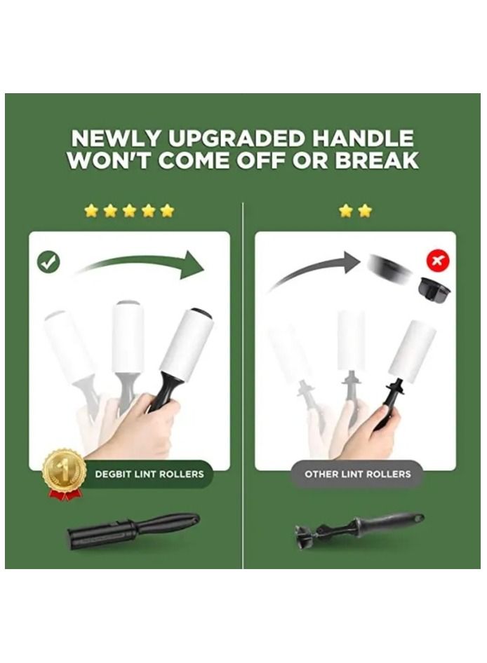Sticky Clothes Hair Remover Lint Roller Set - Extra Sticky with 2 Refills and Fluff Brush - Suitable for Clothes, Furniture, Bedding, Cars, Carpets, and Dust - 300 Sheets  - Image 4