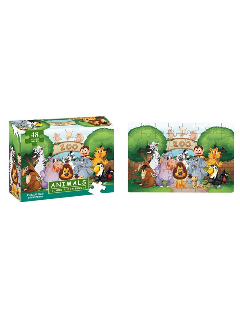 Jumbo Floor Puzzle for Toddlers – 48 Extra Large Pieces Featuring Zoo Animals and Insects – Safe and Educational Puzzle to Boost Cognitive and Motor Skills - Image 3