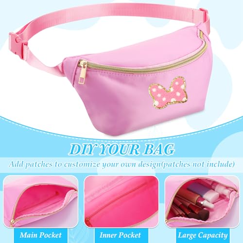 Amylove 9 Pieces Fanny Packs Nylon Waist Bag Zipper Travel Running Bag with Adjustable Strap for Women MenNylonBright Colors - Image 3