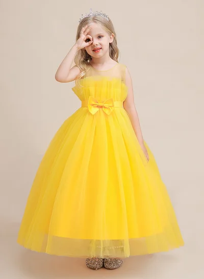 babyqlo Tulle Bow Ballgown Dress