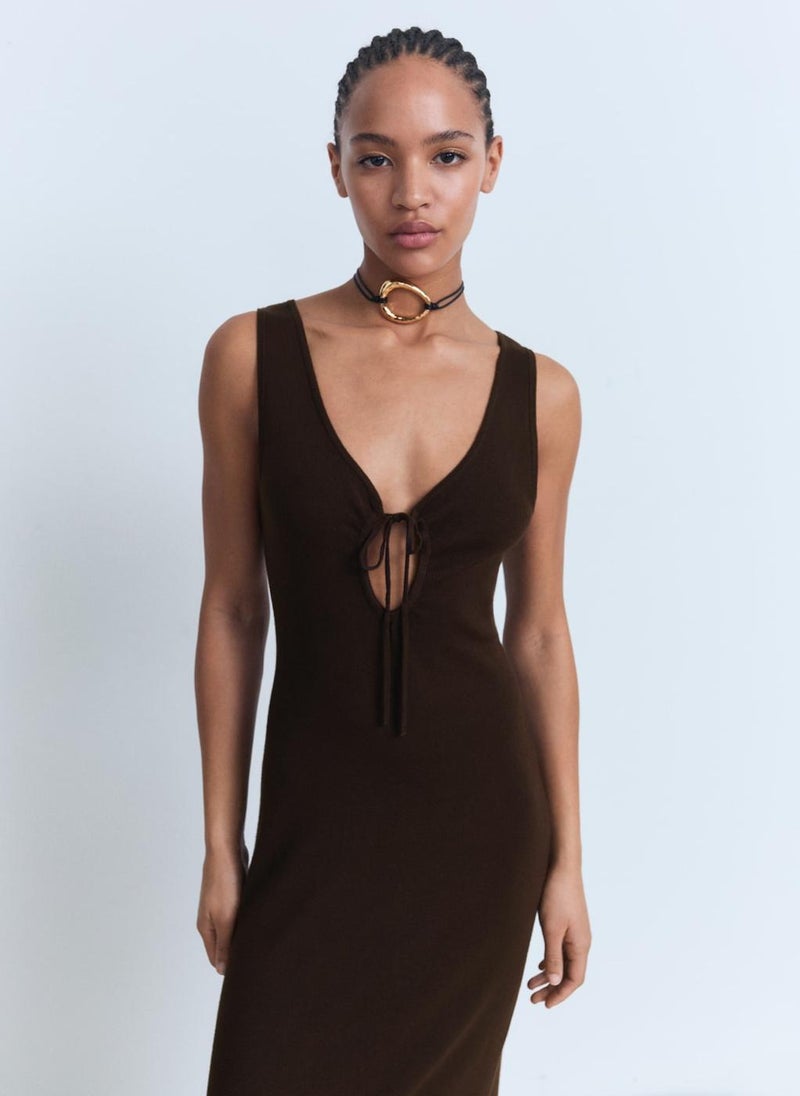 MANGO Knit Sleeveless Dress  - Image 3