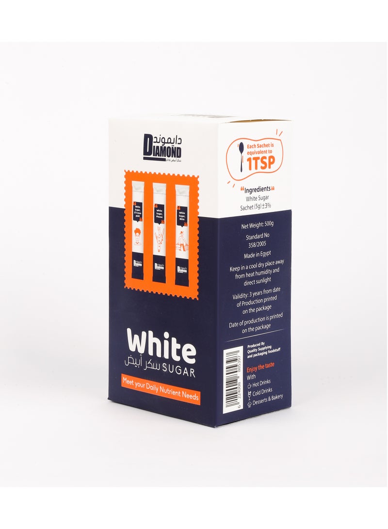 Diamond White Sugar Sachets, 5gm Each, Box of 100