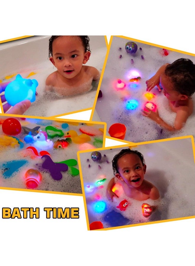 Laxdacee No Hole Bath Toy, 12 Pack Light up Animal, Flashing Color Tub Toys for Toddler Swimming Pool Party Bathtub Bathroom Shower Game, Bathtub Floating Water Toy for Infant Kid Toddler Boy Girl - Image 4