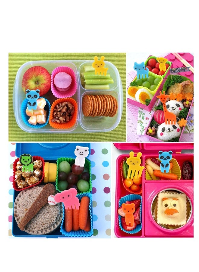 40 Pcs Silicone Mini Reusable Muffin Baking Cup Small Cupcake Holders Lunch Box Dividers, Bento Bundle Lunch Box Dividers for Kids Lunch Accessories - Image 5