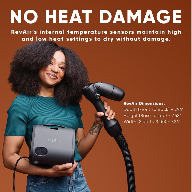 RevAir Reverse-Air Hair Dryer - Innovative Quick-Drying Hair Dryer for Curly, Wavy & Straight Hair - Revolutionary Reverse Blow Dryer -Hairdryer to Reduce Heat Damage & Styling Time - Image 4