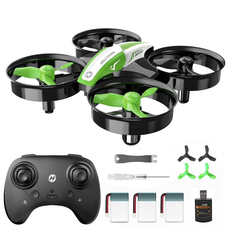 Holy Stone Mini Drone for Kids and Beginners Indoor Outdoor Quadcopter Plane for Boys Girls with Auto Hover 3D Flips 3 Batteries Headless Mode Great Easter Gift Toy for Boys and Girls HS210 Green - Image 2