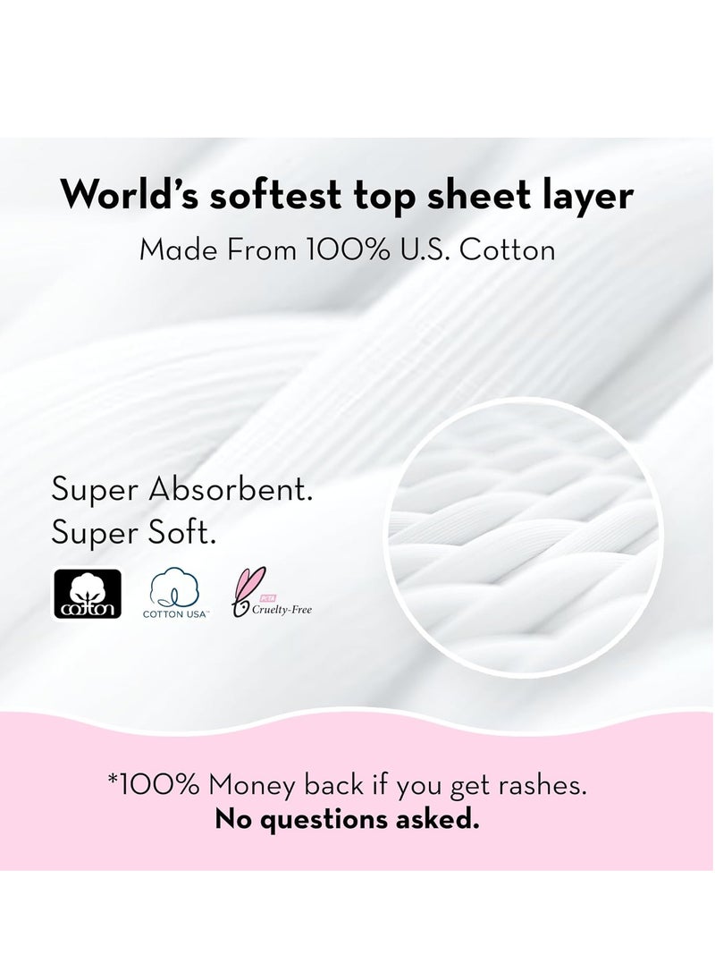 Plush Plush 100% Pure US Cotton Ultra-Thin Rash Free Natural Sanitary Pads for Women | Vegan & Paraben Free | For Normal-Sensitive Skin (Large + XL, 14)  - Image 3