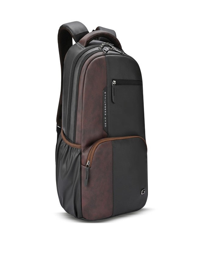 Gear Vintage 2 Faux Leather(Without Antitheft) 19"/34L Large Water Resistant Laptop Backpack/Casual Backpack/Daypack/Travel Backpack/College Bag For Men/Women(Black-Brown) - Image 1