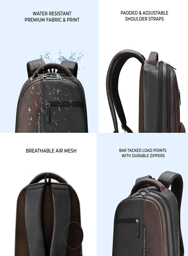 Gear Vintage 2 Faux Leather(Without Antitheft) 19"/34L Large Water Resistant Laptop Backpack/Casual Backpack/Daypack/Travel Backpack/College Bag For Men/Women(Black-Brown) - Image 5