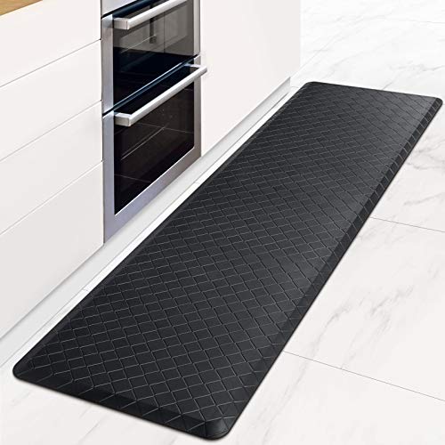 HappyTrends Kitchen Mat Cushioned Anti-Fatigue Floor Mat,17.3"x60",Thick Waterproof Non-Slip Heavy Duty Ergonomic Comfort Rug for Kitchen,Floor,Office,Sink,Laundry,Black - Image 1