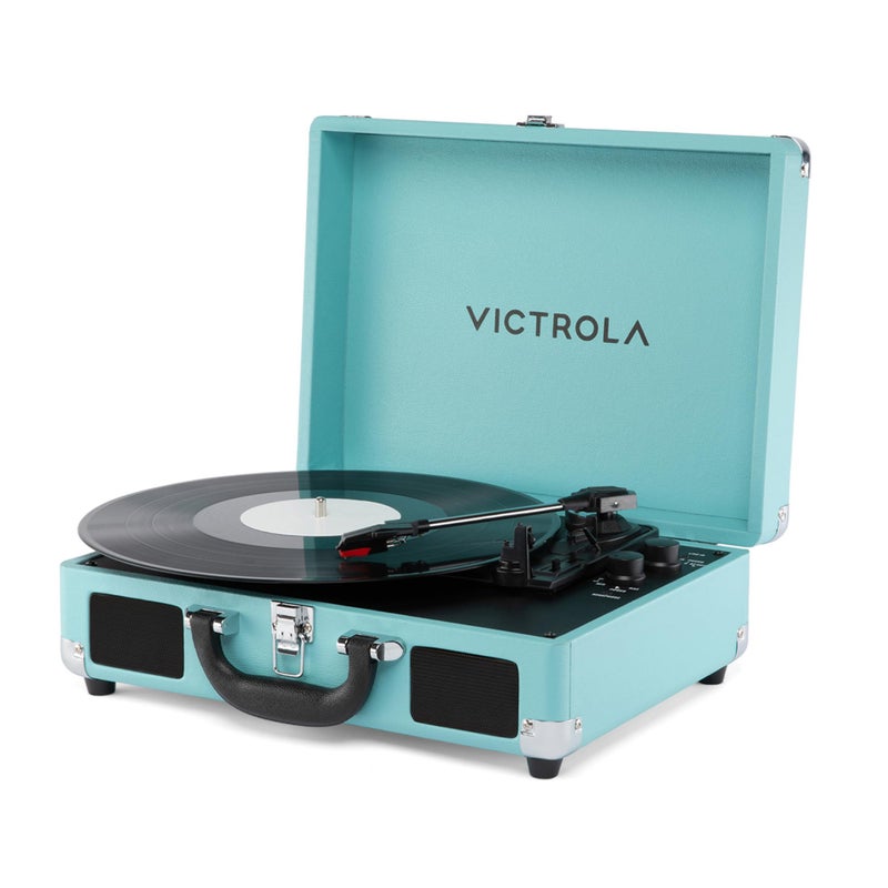 Victrola Journey II (2025 Model) â€“ Bluetooth Suitcase Record Player â€“ Built-in Stereo Speakers with Enhanced Bass, 3-Speed Turntable, Bluetooth Input and Output, RCA & Headphone Outputs (Turquoise) - Image 1