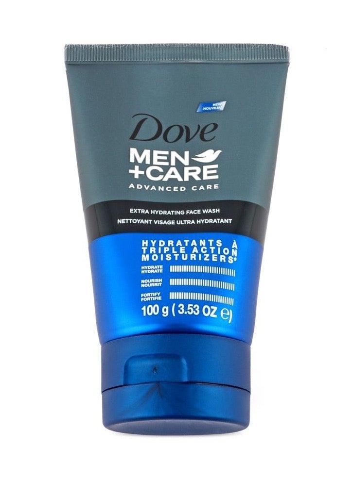 Dove غسول وجه للرجال +رعاية متقدمة مرطب إضافي 100 جرام - Image 3