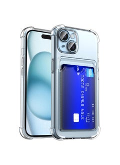 Soft Meterial Slim Transparent Mobile Phone Case For Apple iPhone 15, Shock Proof Back Cover, Full Body Coverage Lens Protection With Cardholder