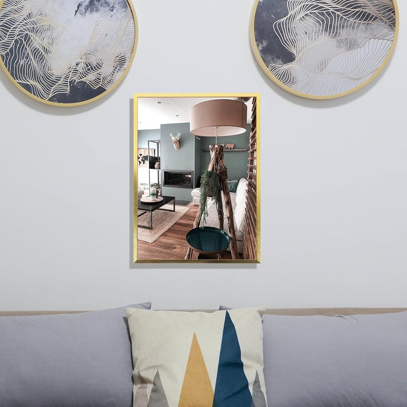 A3 Photo Frame Gold Aluminum Alloy Narrow Edge Wall-mounted Picture Frame for Posters and Certificates 29.7x42cm Decorative Metal Photo Holder for Home and Office - Image 5