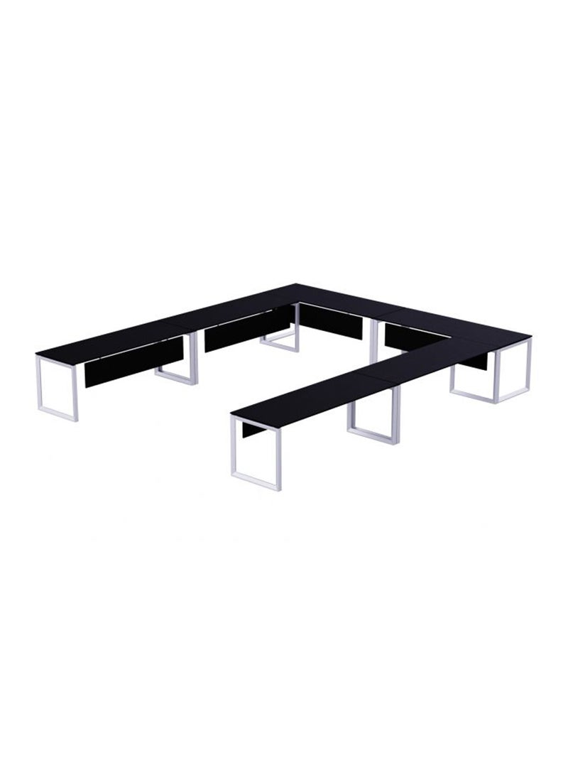 Mahmayi Mahmayi Vorm 136-16 12 Seater Black U-Shaped Conference-Meeting Table  - Image 2