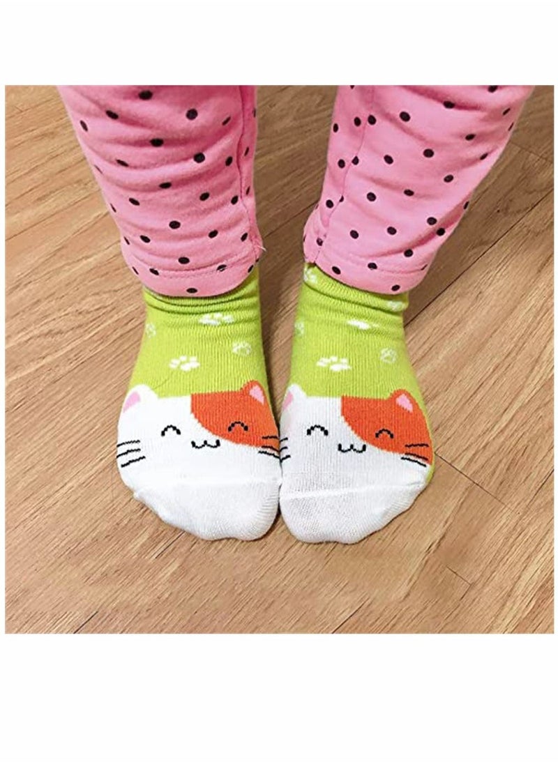SYOSI Socks, Cartoon Children's Socks, Non-slip Floor Socks, Girls Socks, Toddler Girls Grip Socks, Boys Non-slip Socks, for Kids Anti Skid, 12 Pack - Image 4