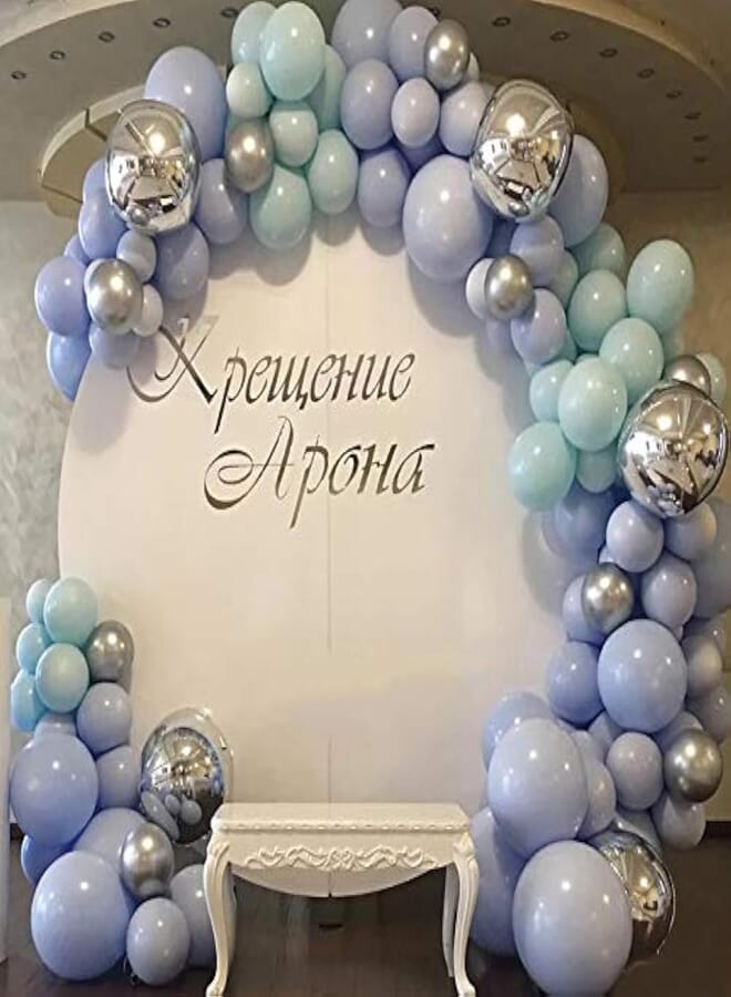Birthday Party Decorations Balloon Garland - 127 Pieces Balloon Garland Kit Balloon Arch Garland for Balloon Arch, Boy Party, Baby Boy Shower, Wedding Graduation Party (Silver)