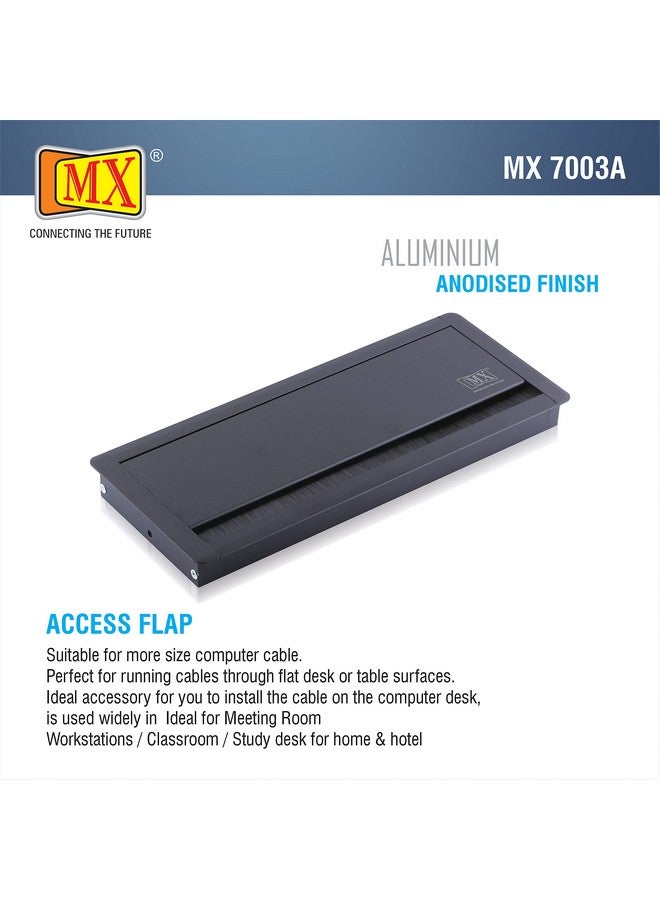 MX غطاء ثقب السلك لطاولة MX، غطاء ثقب الكابل، غطاء ثقب الطاولة الكمبيوتر، غطاء ثقب الكابل للمكتب، غطاء ثقب السلك، إدارة كابل سلك معدني مستطيل (300X127X30 مم) - Image 5