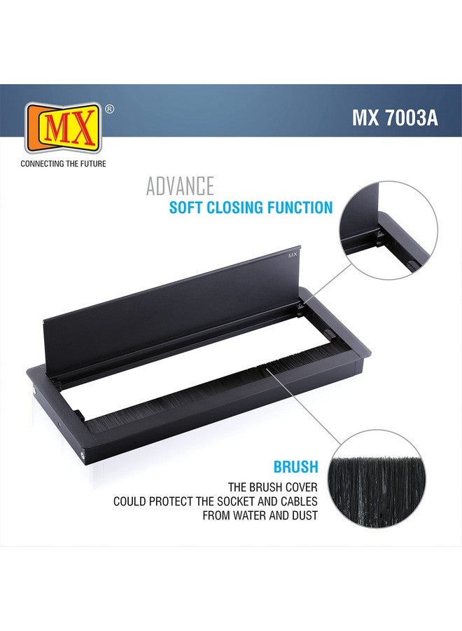 MX غطاء ثقب السلك لطاولة MX، غطاء ثقب الكابل، غطاء ثقب الطاولة الكمبيوتر، غطاء ثقب الكابل للمكتب، غطاء ثقب السلك، إدارة كابل سلك معدني مستطيل (300X127X30 مم) - Image 4