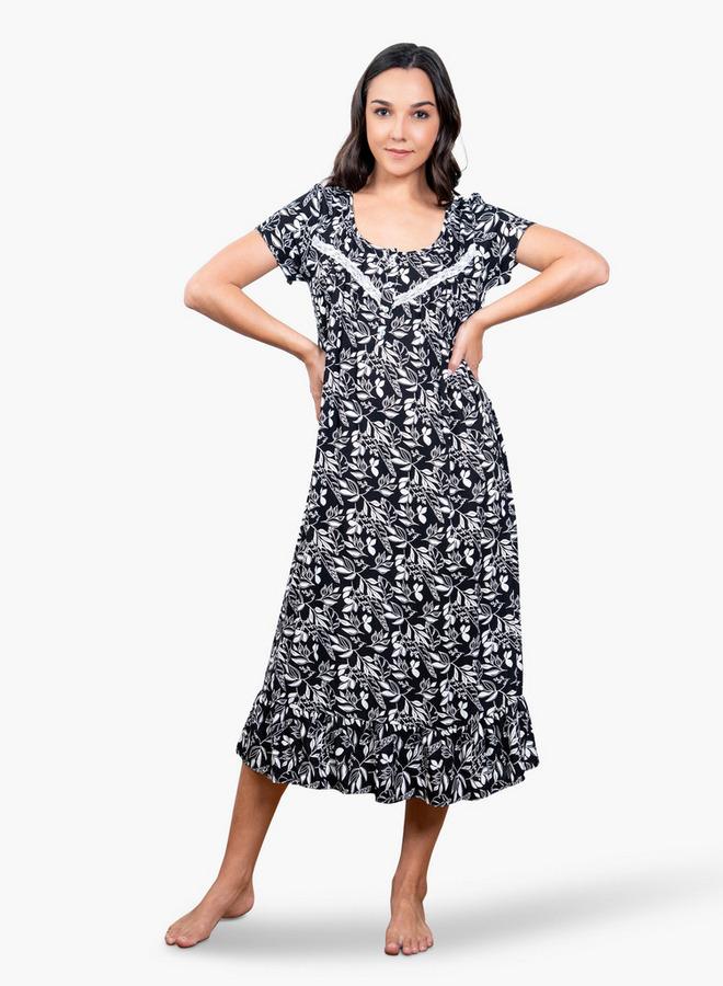 Aadaraya Printed Night Gown - Image 1