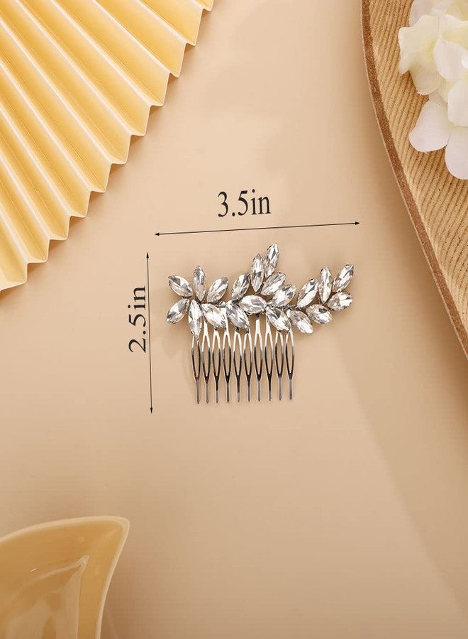 Chargances Bride Wedding Rhinestone Hair Comb Pink Crystal Hair Side Comb Fashion Handmade Headpiece Bridal Hair Accessories for Wedding Prom Flower Girl (Pink) - Image 4