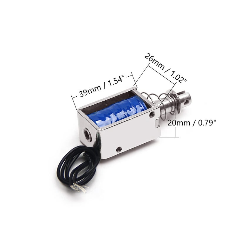 Fielect DC 12V 25N Pull Type Solenoid Electromagnet 10mm Stroke Open Frame Solenoid Electromagnet Linear Motion, JF-1039-12V - Image 2