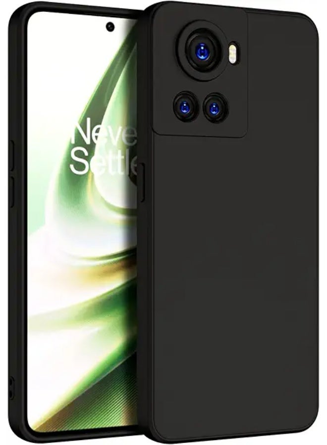 Protective Cover For OnePlus 10R , Slim Fit Soft Back TPU Case Flexible Silicone Cover Compatible For OnePlus 10R - Black