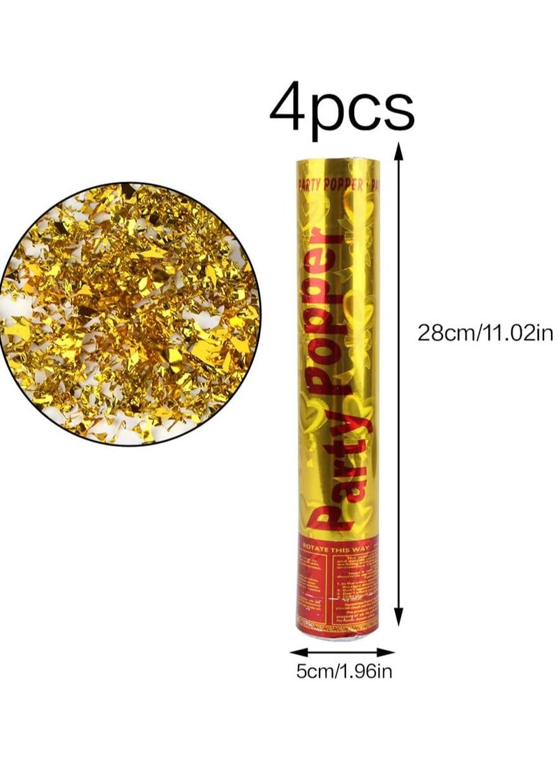 Gold Confetti Cannon for Weddings and Holiday Celebrations - Party Pop - Set of 4 Awesome Cannons!  - Image 2