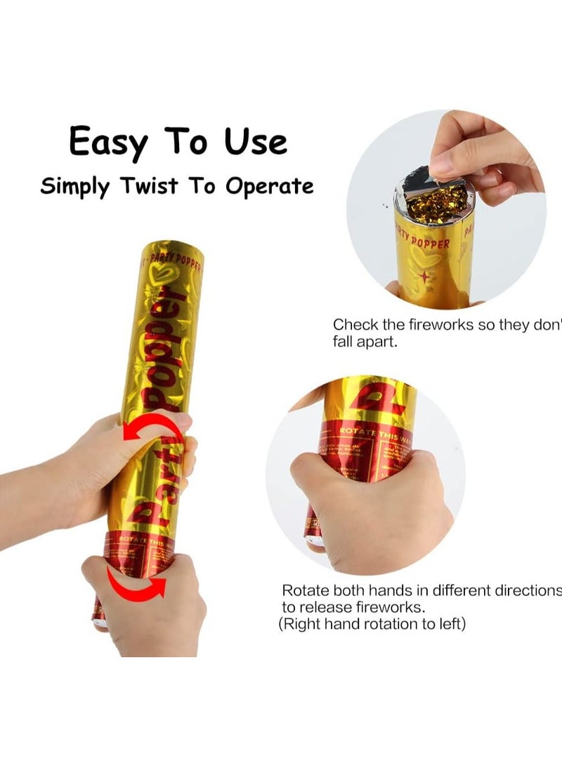 Gold Confetti Cannon for Weddings and Holiday Celebrations - Party Pop - Set of 4 Awesome Cannons!  - Image 3